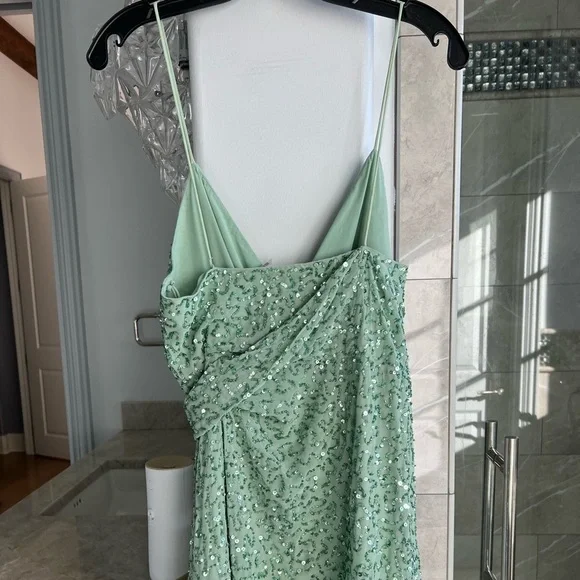 ALICE + OLIVIA CELESTINE EMBROIDERED WRAP DRAPED MINI DRESS - Picture 12 of 15